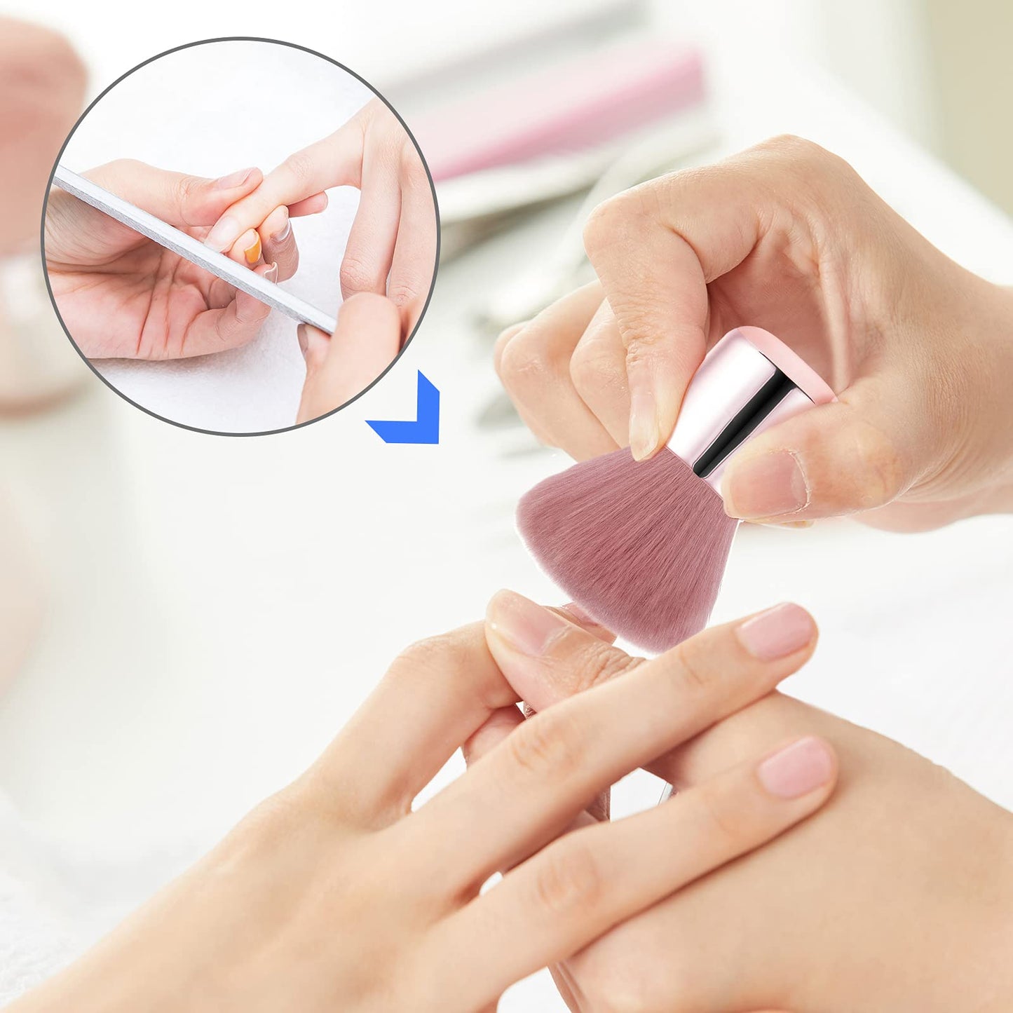 Vaincre Nail Art Dust Powder Remover Brush, Soft Nail Art Dust Cleaner Brush for Acrylic Application and Makeup(Pink) Beauty & Personal Care Vaincre