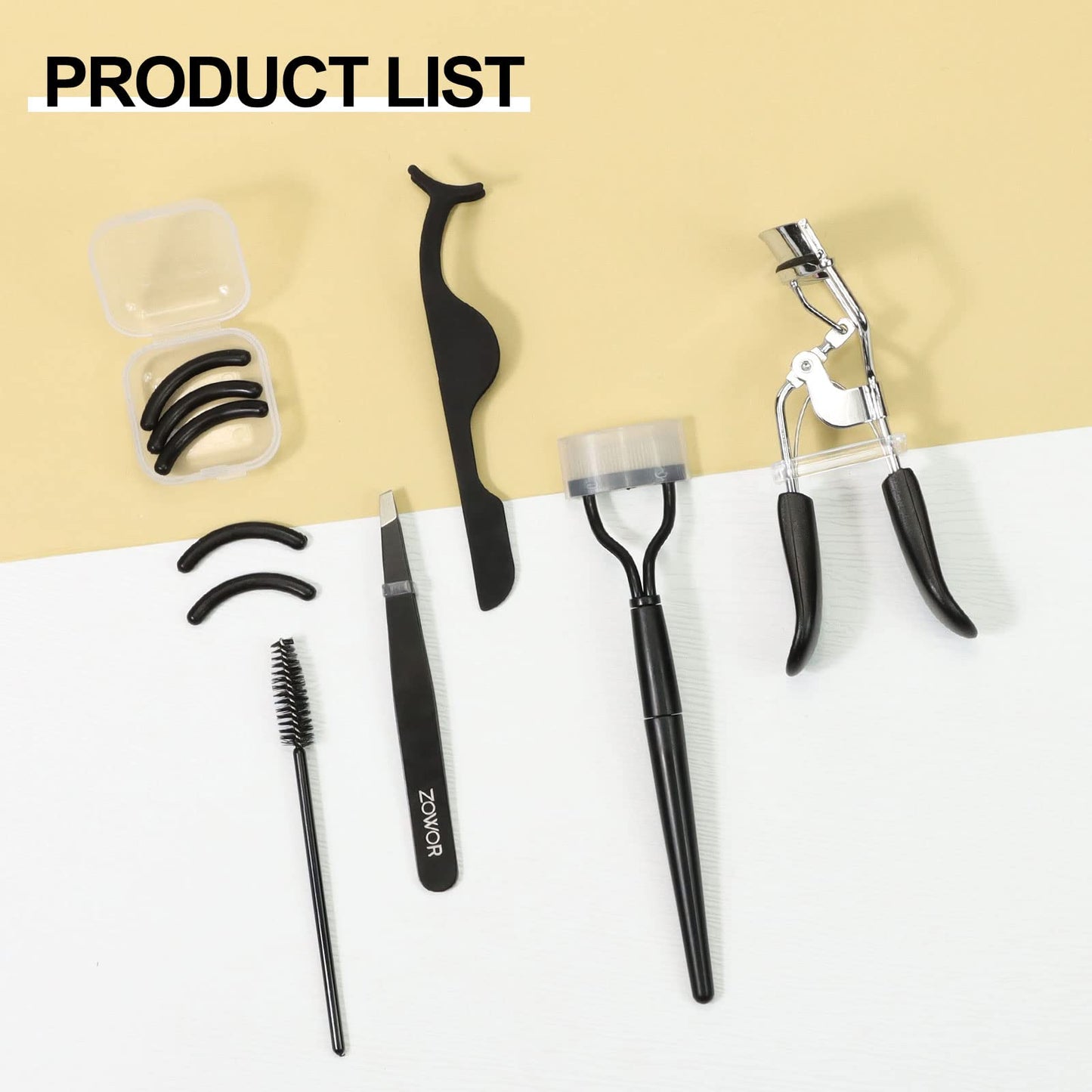 Zowor Eyelash Curler with Comb and Brush Fit All Eye Shape Curved Eyelash Curlers with 5PCS Silicone Refill Pad,Natural and Long Lasting Lash Curler Beauty & Personal Care Zowor