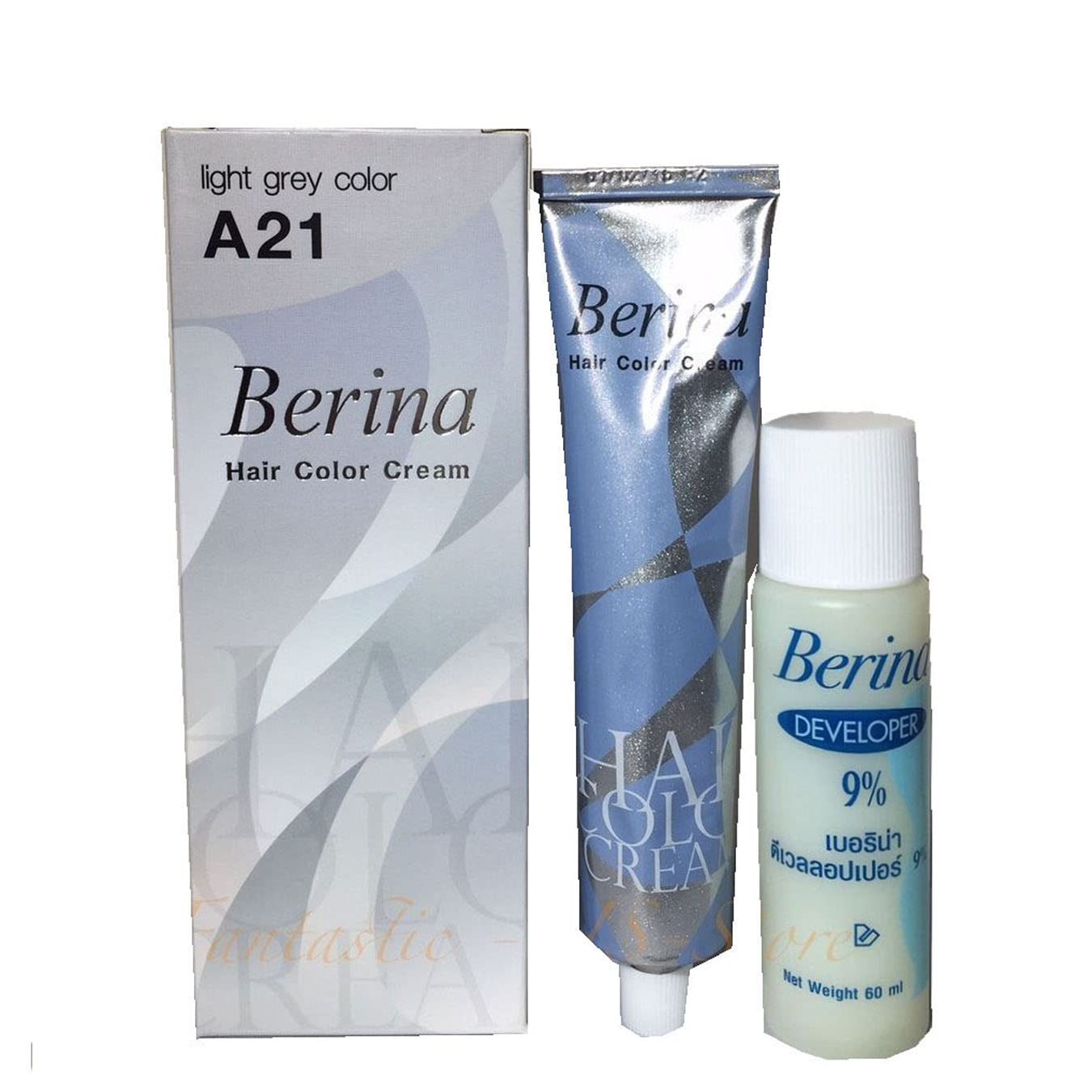 Hair Colour Permanent Hair Cream Dye Light Grey by Berina Beauty & Personal Care Berina