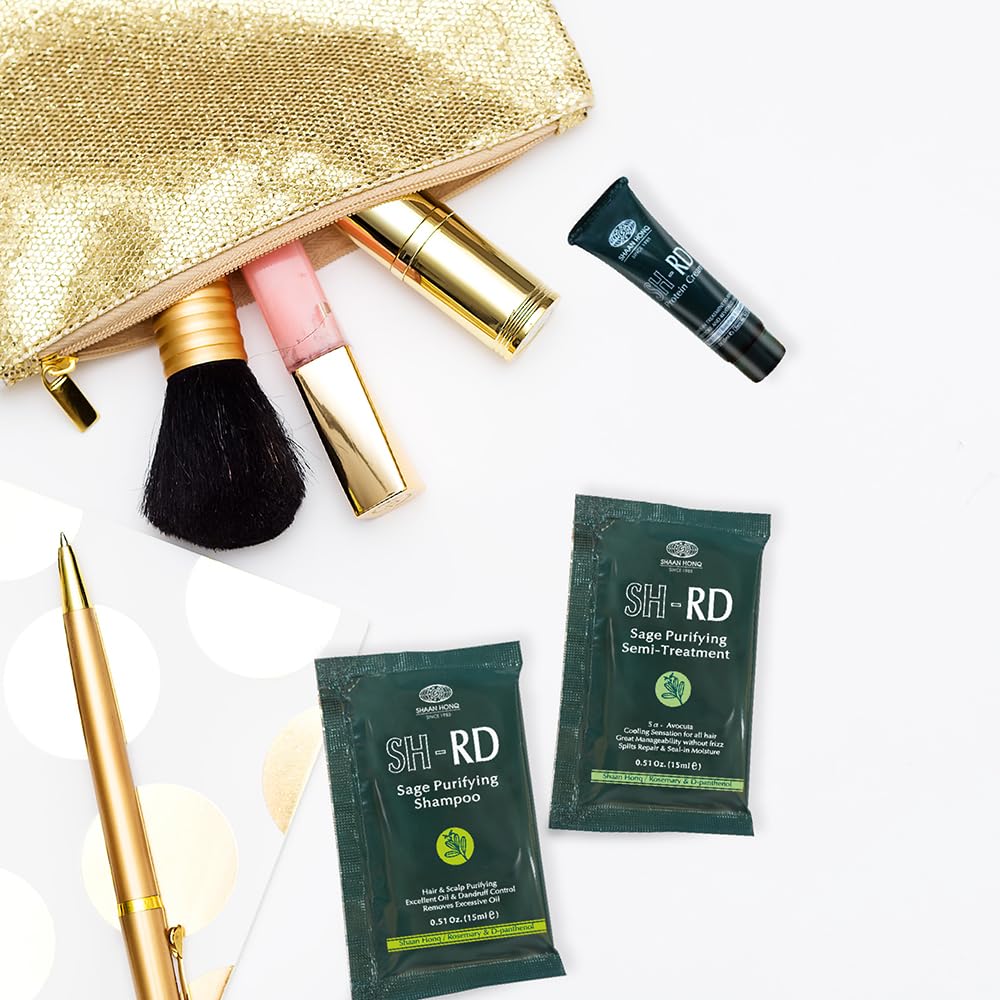 SH-RD Scalp Purifying Essentials for Travel & Trial | Sage Shampoo and Conditioner, Protein Cream | Hotel Size Set for Oily Hair Anti-Dandruff Beauty & Personal Care SH-RD