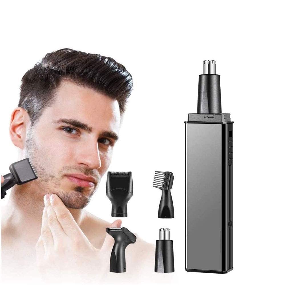 LEONYS Ear and Nose Hair Trimmer for Men & Women, 4 in 1 Electric Eyebrow Trimmer Painless Nose Clippers Facial Hair Remover Waterproof with Dual Edge Beauty and Personal Care LEONYS