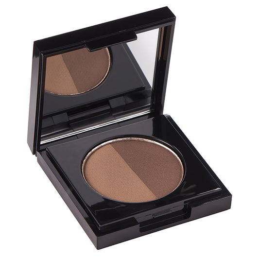 Arches and Halos Duo Luxury Brow Powder - Eyebrow Shaper and Color - Powder Compact with 2 Neutral Shades - Neutral Brown - 0.1 oz