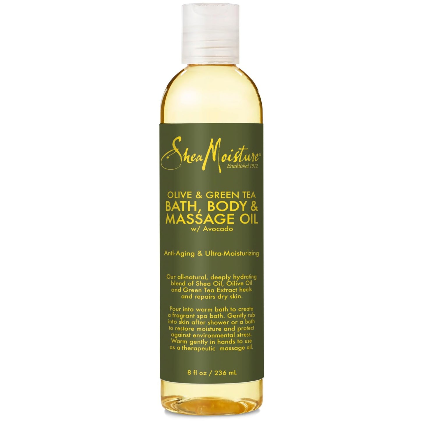 SheaMoisture Massage Oil - Olive & Green Tea with Avocado Oil, Deeply Moisturizing Bath & Body Massage Oils for Dry Skin, 8 Fl Oz Beauty & Personal Care Shea Moisture