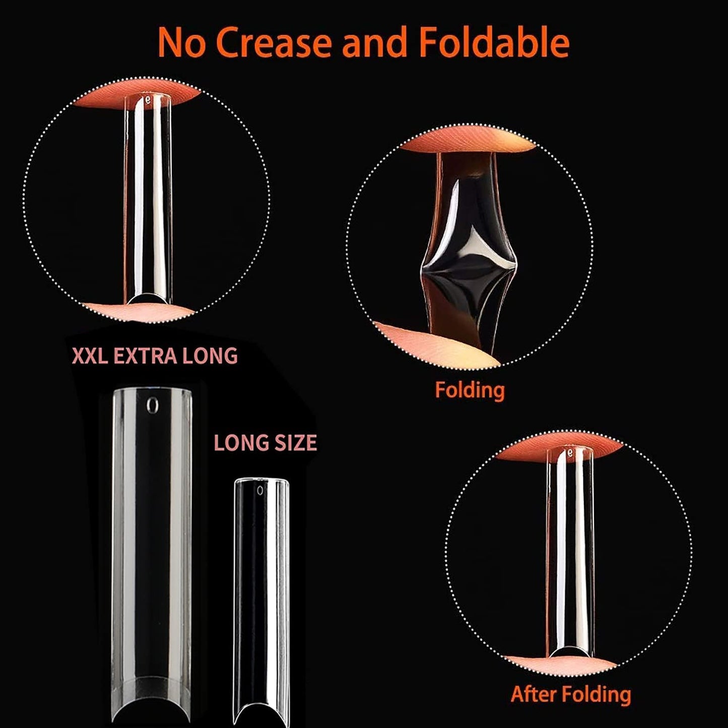 UNA GELLA Soft Gel Nail Tips XXL 432pcs Square Coffin No C Curve Clear Tapered Straight Nail Tips 2 Style For Salon Home DIY Beauty & Personal Care UNA GELLA
