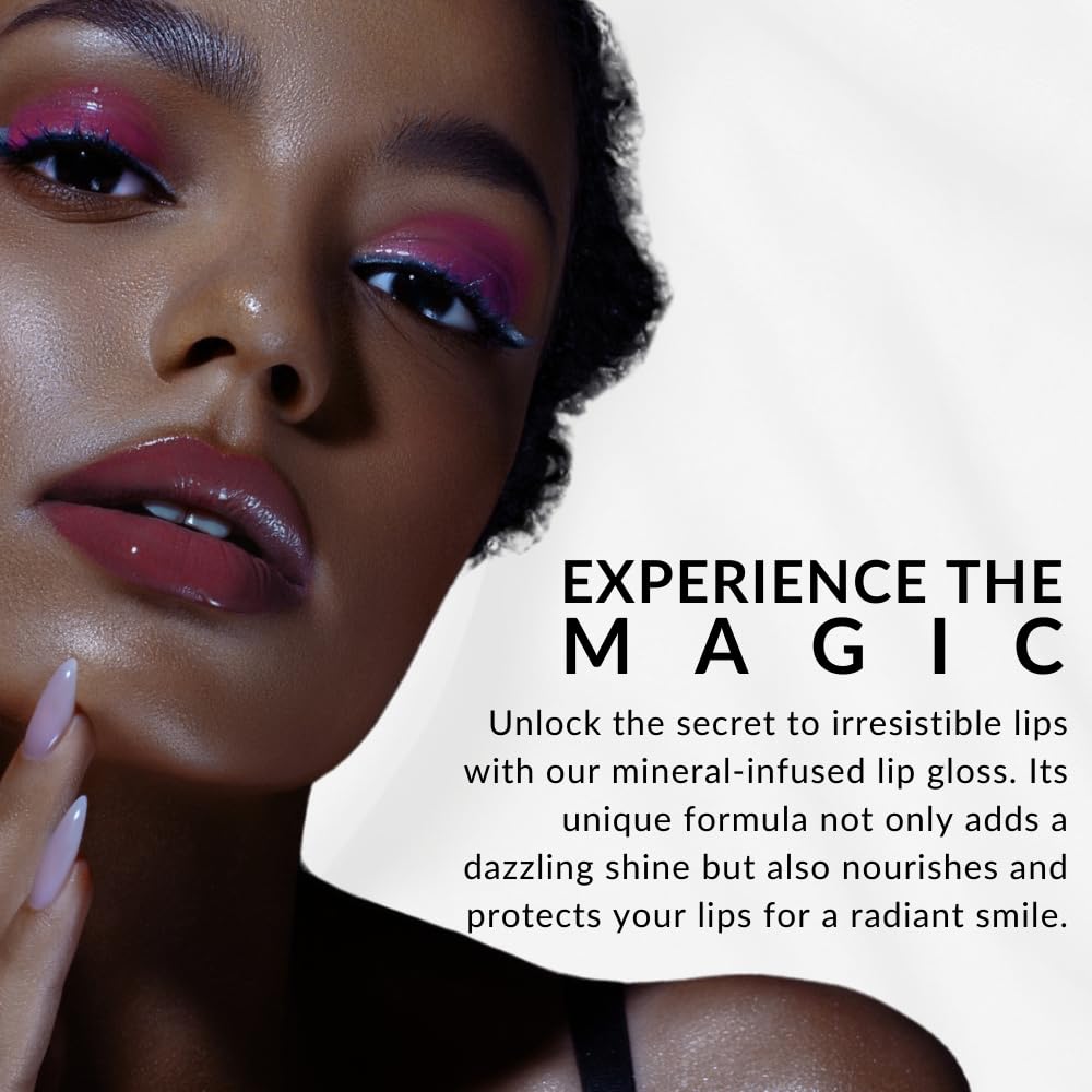 Flori Roberts Mineral Base Lip Shine, Vibrant Lip Gloss Makeup for Women of Color or Deeper Skin Tones, Non-Sticky, Long Wear High Shine Finish Beauty & Personal Care Flori Roberts