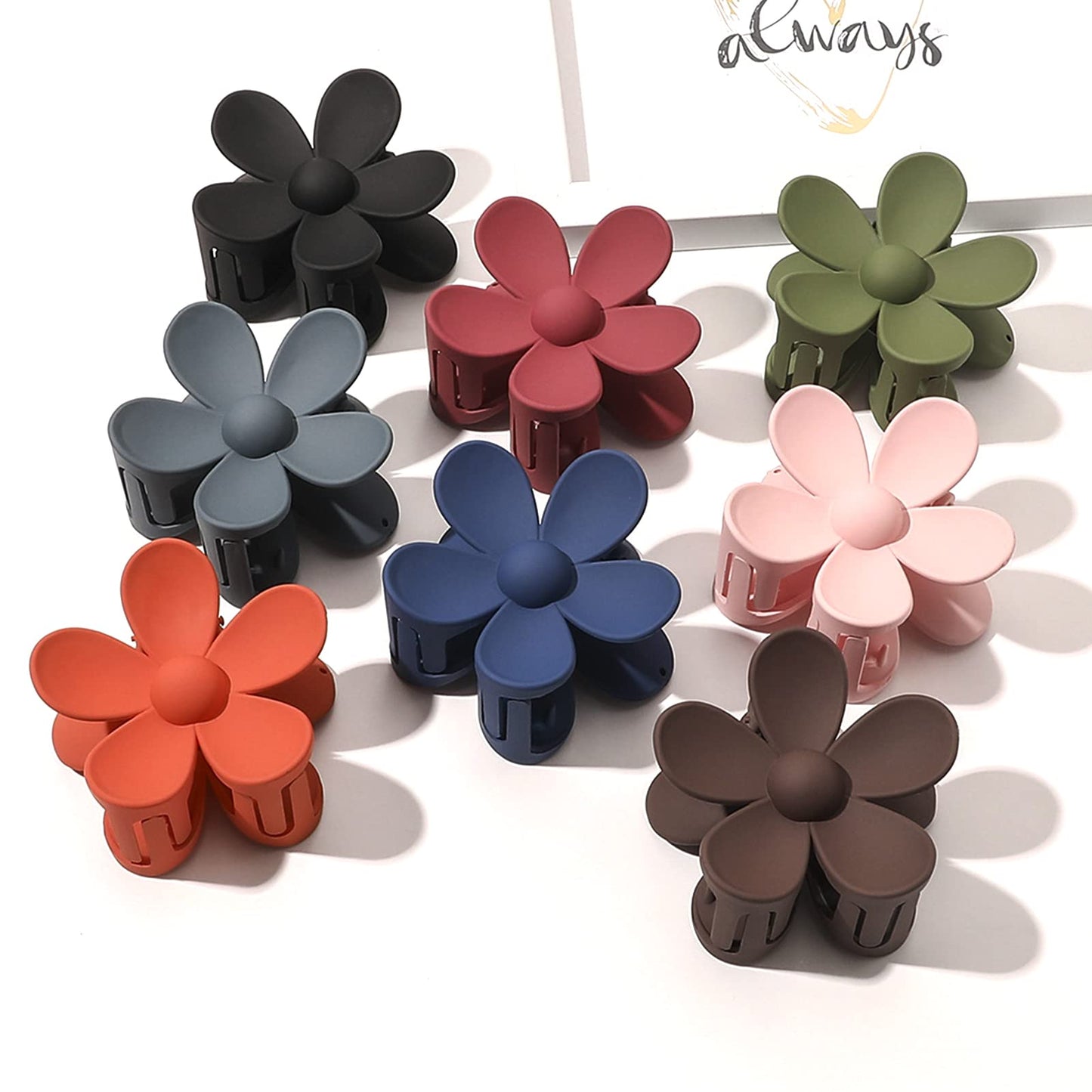 Flower Hair Claw Clips 8PCS Cute Hair Clip Big Daisy Hair Clips Strong Hold Jaw Flower Clip Barrettes Large Hair Clamps Accessories Thick Hair Beauty & Personal Care MAJOMI