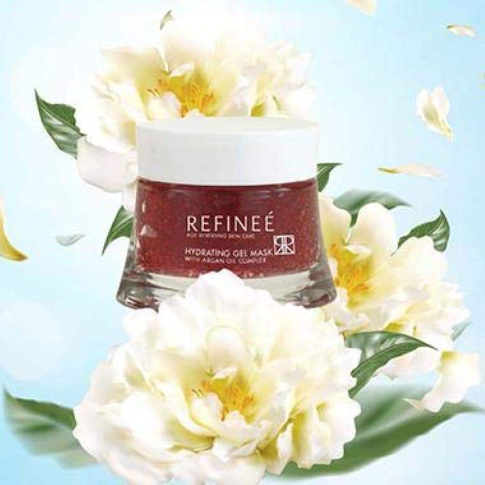 Refinee Hydrating & Repairing Gel Face Mask with Argan Oil for Dry & Damaged Skin 2oz Beauty & Personal Care Refinee