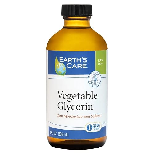 Earth's Care Vegetable Glycerin, 100% Pure Liquid Glycerine for Hair, Skin and DIY Projects, Glass Bottle, 8 FL. OZ. Beauty & Personal Care Earth's Care