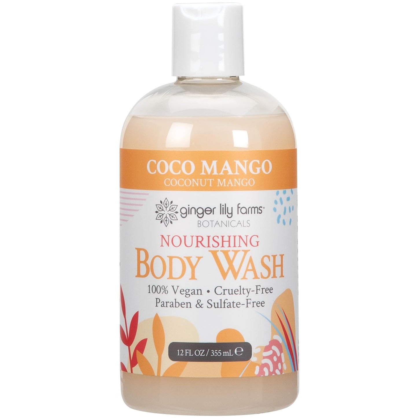 Ginger Lily Farms Botanicals Nourishing Body Wash, Coco Mango, 100% Vegan & Cruelty-Free, Coconut Mango Scent, 12 Fl Oz Beauty & Personal Care Ginger Lily Farms