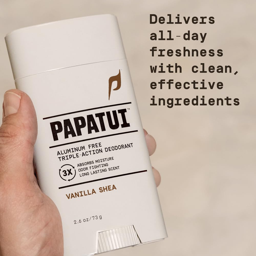 PAPATUI by Dwayne Johnson Aluminum-Free Deodorant for Men - Odor Protection, Moisture Absorption, Skin Nourishing Formula - Vanilla Shea - 2.6oz Beauty and Personal Care PAPATUI