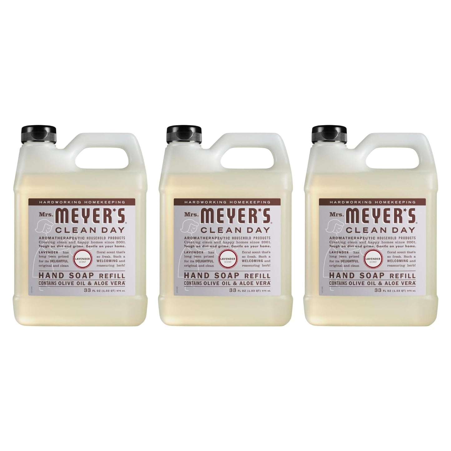 Mrs. Meyer's Clean Day Hand Soap Refill Lavender, 33 oz. (Pack of 3) Beauty & Personal Care Mrs. MEYER'S