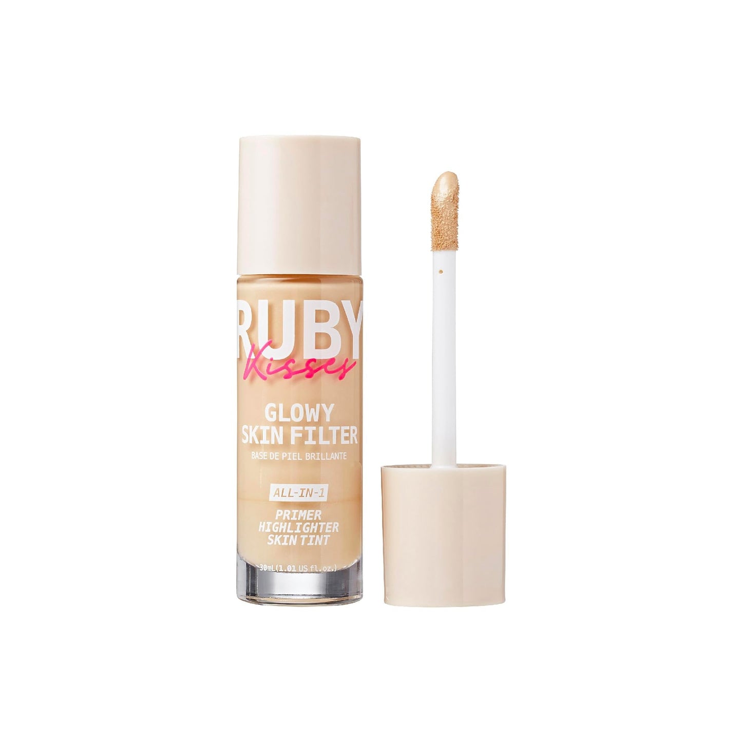 Ruby Kisses Glowy Skin Filter Foundation - All-in-1 Primer, Skin Tint & Highlighter, Hydrating Light Coverage with Squalane, Natural Dewy Finish Beauty & Personal Care Ruby Kisses