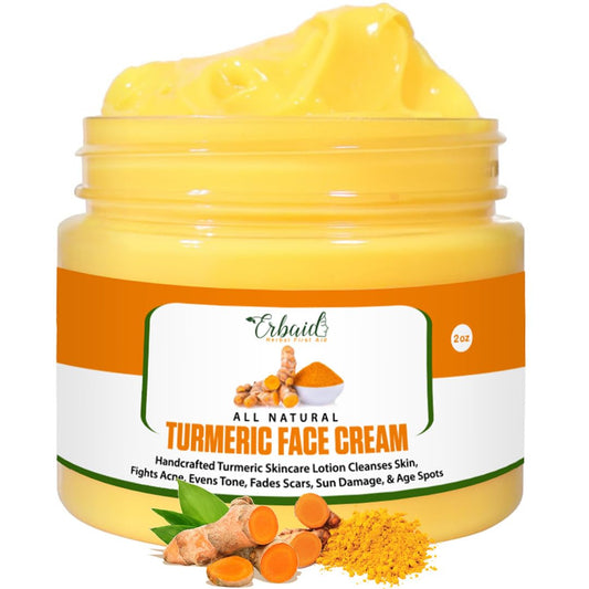 Erbaid Turmeric Face Cream for Face & Body - All Natural Turmeric Skin Brightening Lotion - Turmeric Cleanses Skin, Fights Acne, Evens Tone, Fades Beauty & Personal Care Erbaid