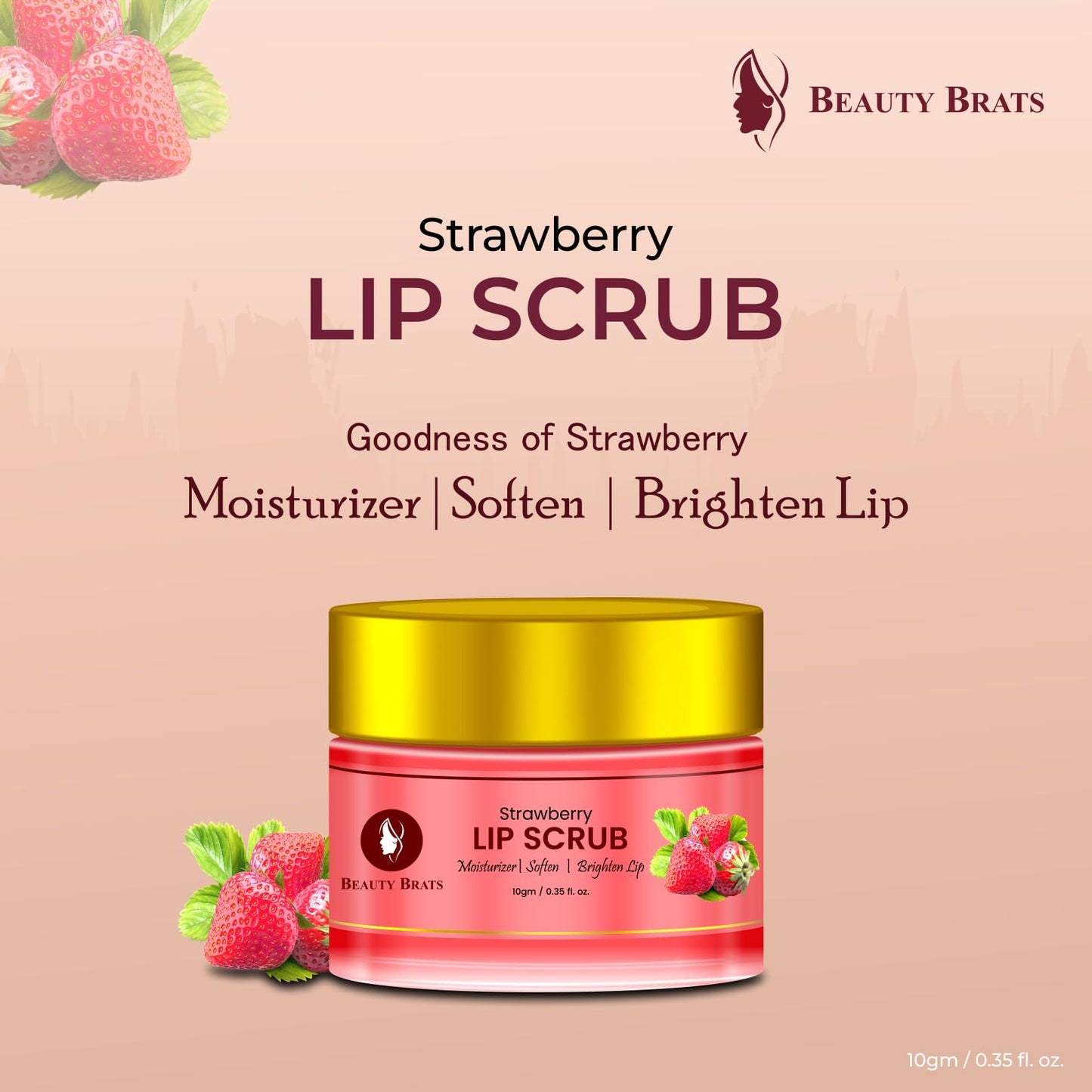 Beauty Brats Lip Scrub strawberry 0.35 fl/oz Beauty and Personal Care BEAUTY BRATS