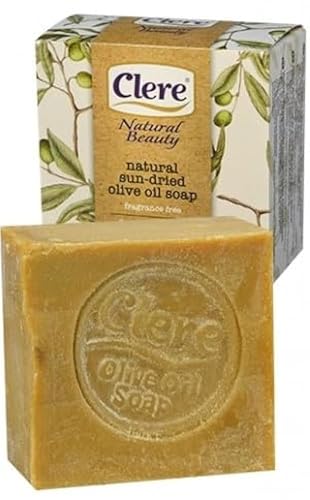 CLERE Natural Olive Oil Soap Bar - Handmade with 100% Natural Ingredients Gentle & Fragrance-Free, 200 Grams - Pack of 6 Beauty & Personal Care CLERE