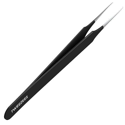 Ingrown Hair Tweezers | Pointed Tip | Black |Precision Stainless Steel | Extra Sharp and Perfectly Aligned for Ingrown Hair Treatment & Splinter Beauty & Personal Care Tweezees