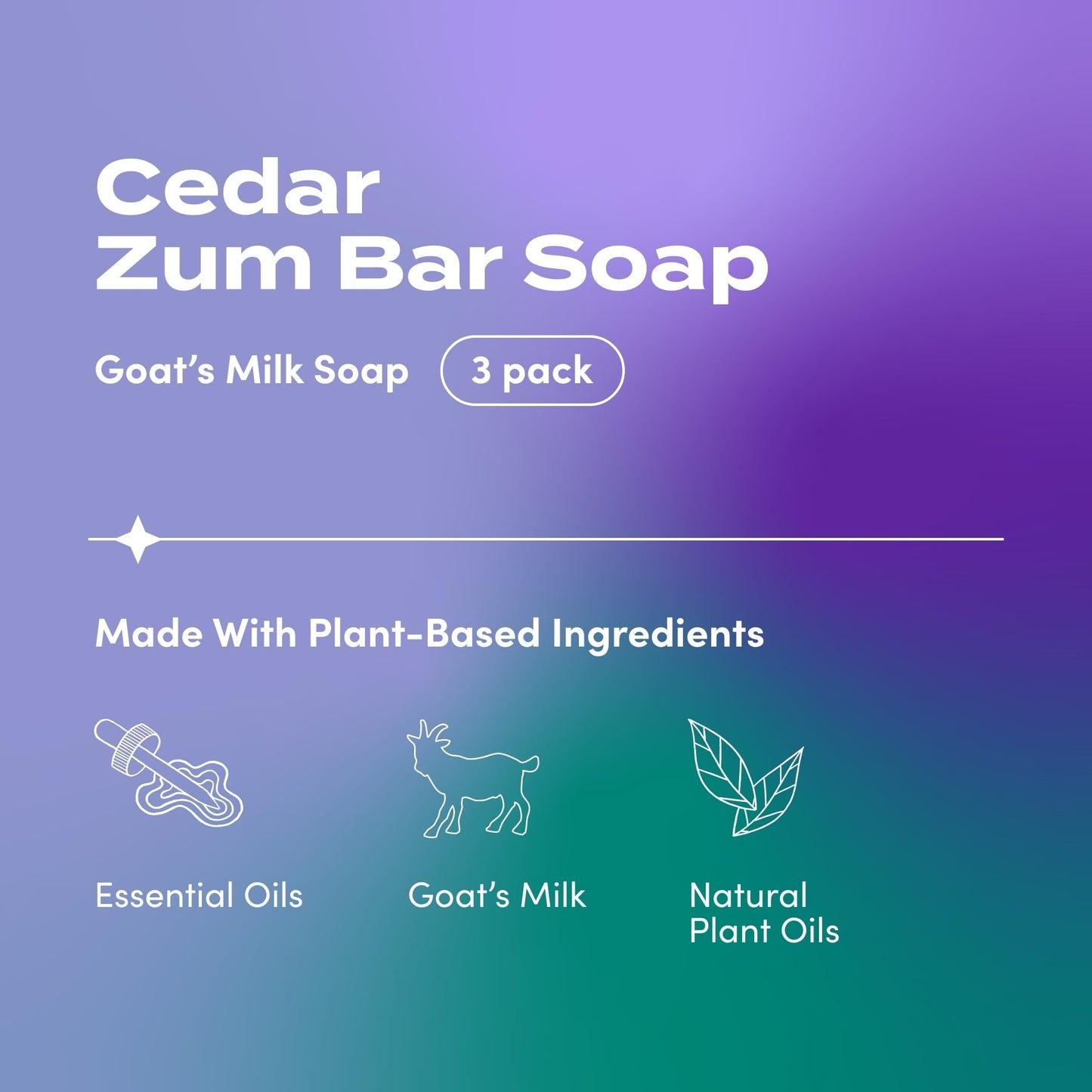 Zum Indigo Wild Goat's Milk Soap Bar - Bar Soap for Hands & Body Made with Essential Oils - 3 oz - Cedar (3 Pack) Beauty & Personal Care Zum