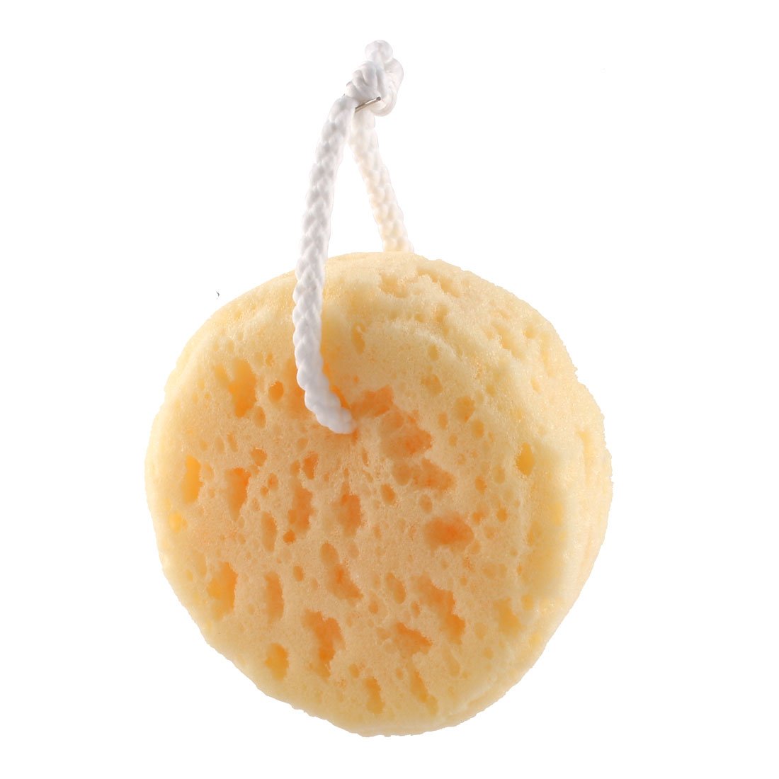 Ruilogod Sponge Dorm Bathroom Bath Round Design Body Shower Pouf Scrubber Light Yellow (id: 900 23f a9c 97d 38d Beauty and Personal Care Ruilogod