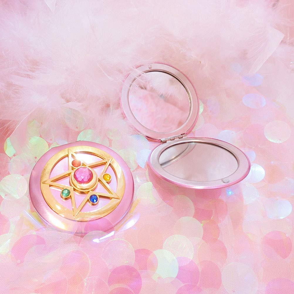 SHOWLOUE Makeup Compact Mirrors, Personal Makeup Mirror Portable Travel Handheld Foldable Double Sided Mirror Beauty & Personal Care SHOWLOUE