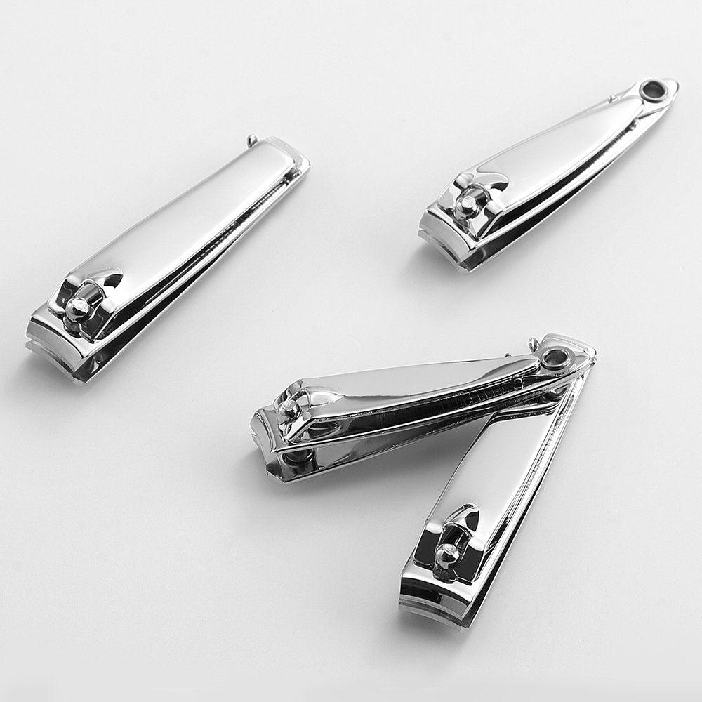 4 Pcs Nail Clippers for Fingernails and Tonenail by QLL - Swing Out Nail Cleaner/File - Sharpest Stainless Steel Clipper - Wide Easy Press Lever Beauty & Personal Care QLL