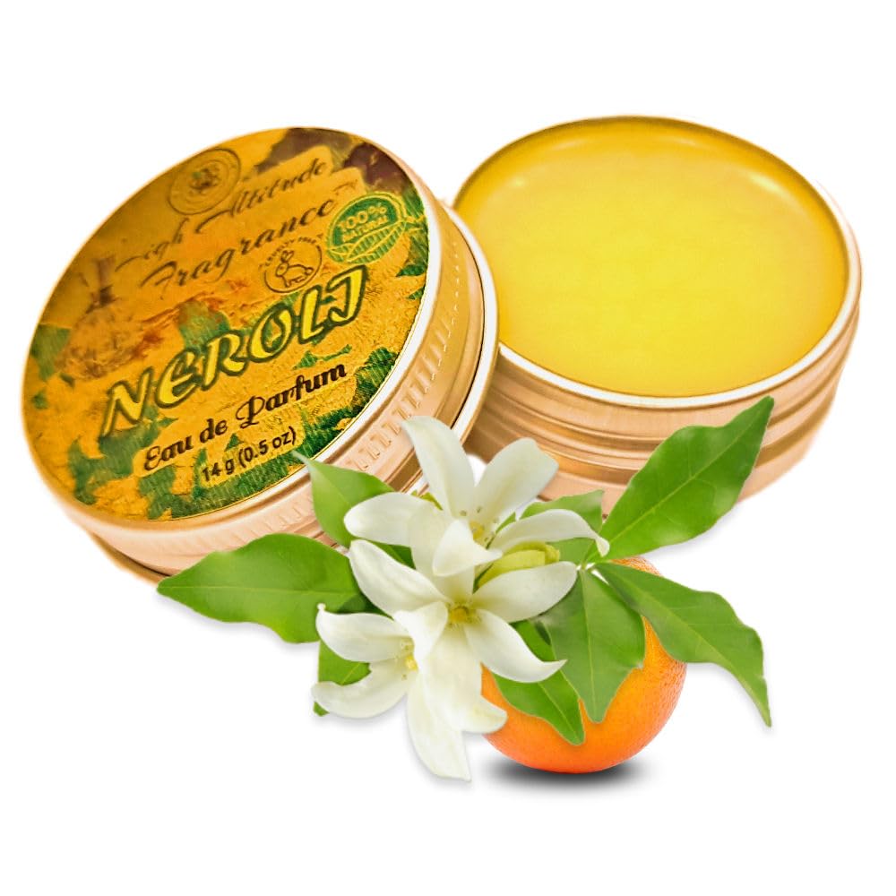 NEROLI Perfume - Eau de Parfum - Solid Balm - Natural Essential Oils Aromatherapy Fragrance (Orange Blossoms, Citrus Aurantium, Tuberose, Mandarin Beauty & Personal Care HIGH ALTITUDE ORGANICS