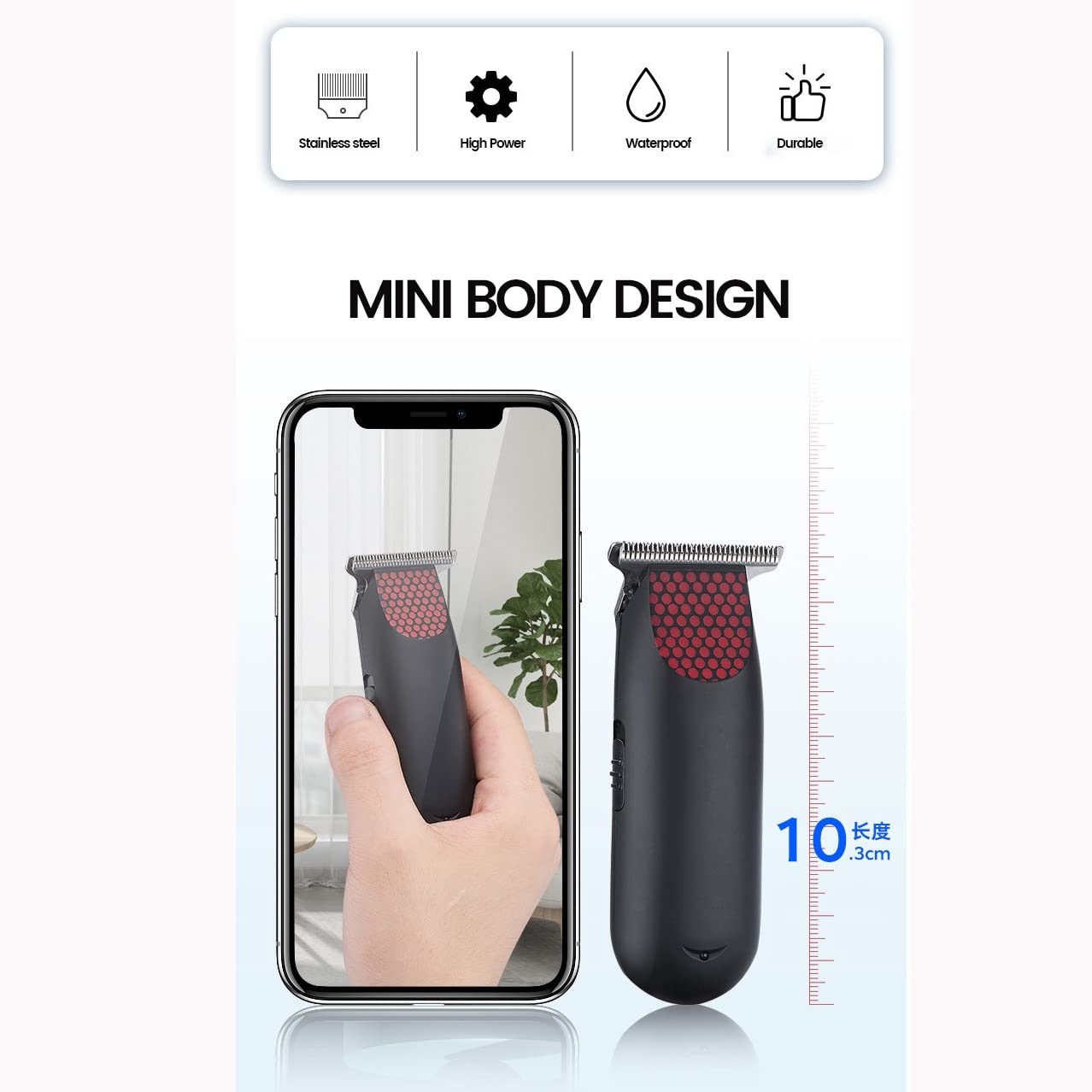 HIONJIN Rechargeable Bald Clipper 0 MM T Steel Blade Cutter Barber Shop Professional Hair Trimmer for Men Kits Beard 3 Guide Combs Mini Beauty and Personal Care HIONJIN