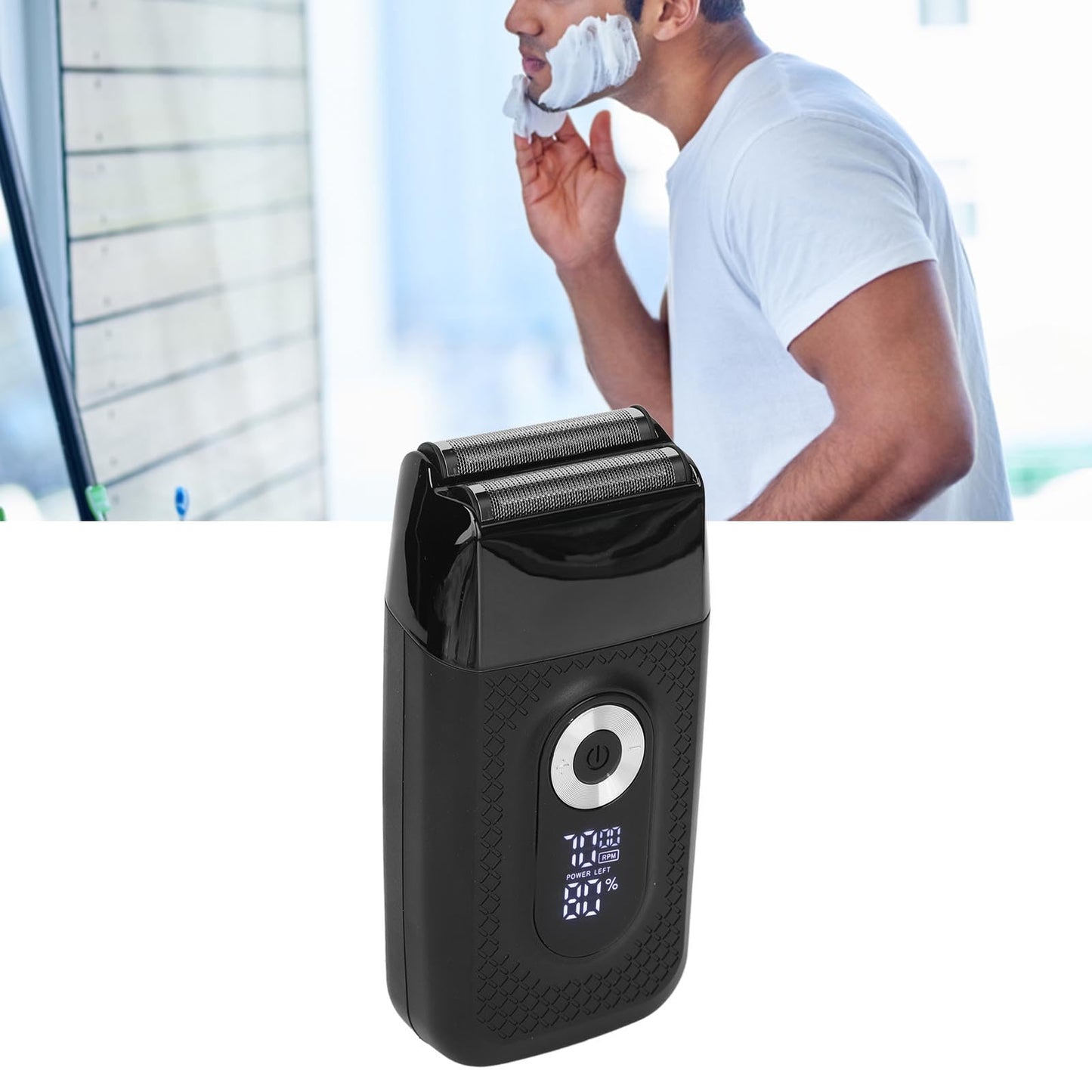 Electric for Men 3 Speeds Adjustable Beard Trimmer Rechargeable Foil and Bald Shavers with LED Digital Display (Black) Beauty and Personal Care FILFEEL