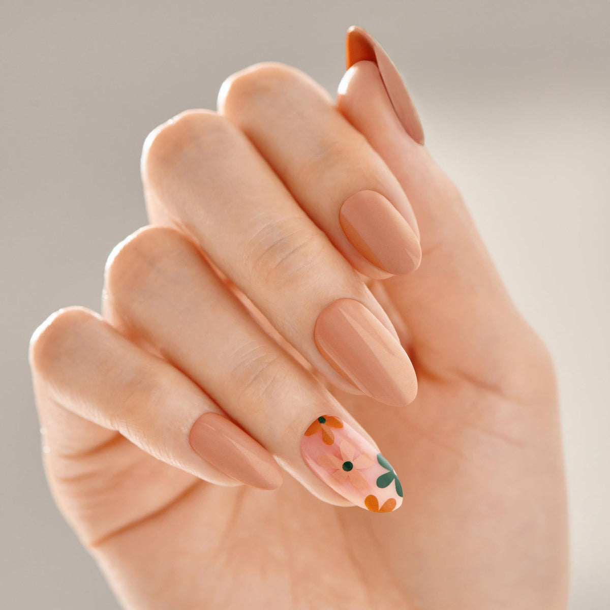 Kiss Impress No Glue Mani Press On Nails, Design, 'As It Was', Beige, Medium Size, Almond Shape, Includes 30 Nails, Prep Pad, 1 Manicure Stick, 1 Mini