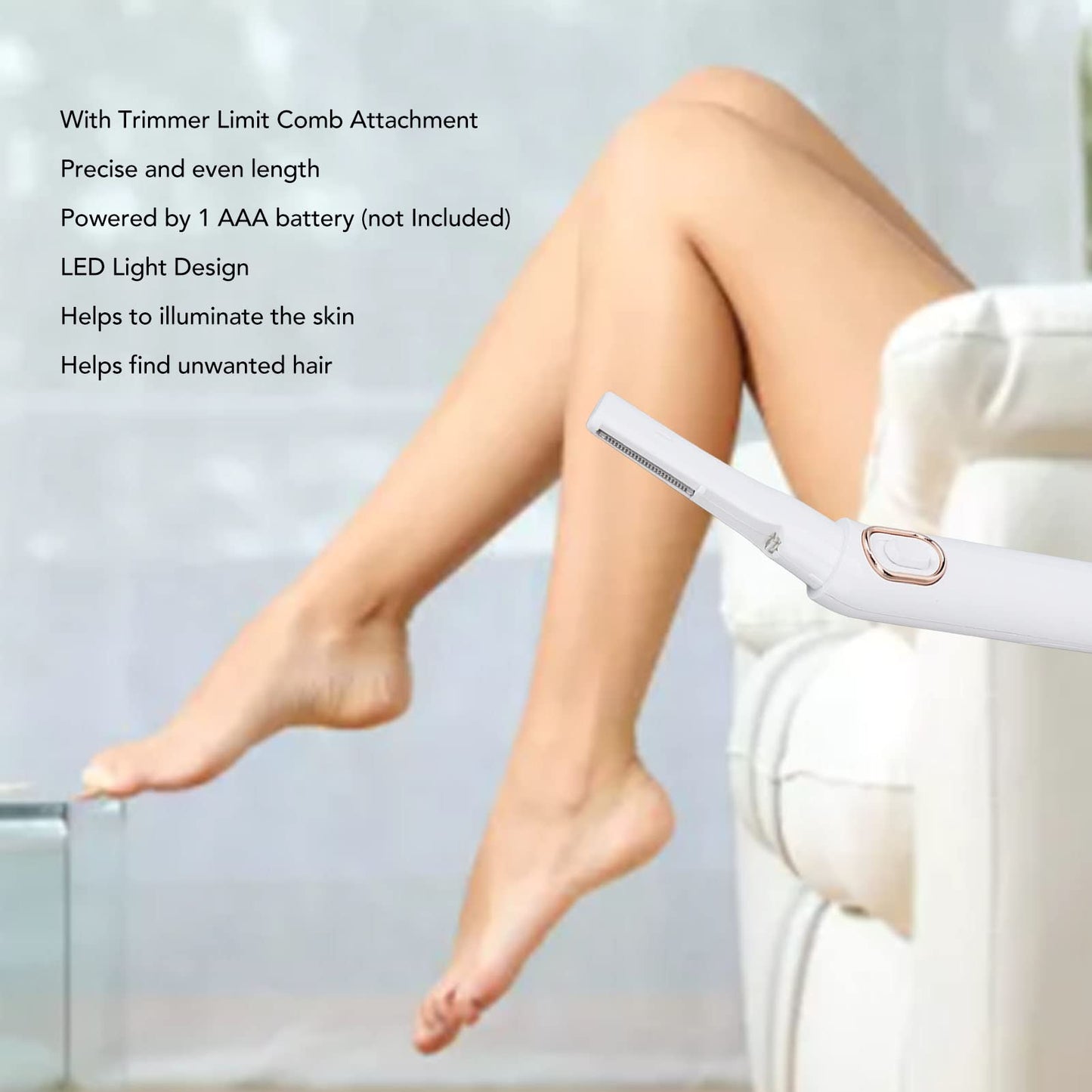 Bikini Electric Bikini Shaver with LED Light, Dry Use, Portable Hair Remover for Women, Groomer for Intimate Ladies Shaving Beauty and Personal Care Pongnas