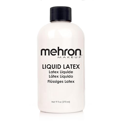 Mehron Makeup Liquid Latex | SFX Makeup | Halloween | Latex Glue for Skin | Prosthetic Glue 9 fl oz (266 ml) (Clear Flesh) Beauty & Personal Care Mehron