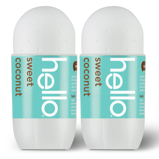 Sweet Coconut Roll On Deodorant, Aluminum Free for Women & Men, 48 Hour Non Sticky, Dries Quick, No White Residue, Travel Size, 2 Pack, 1.69 oz Each Beauty and Personal Care hello