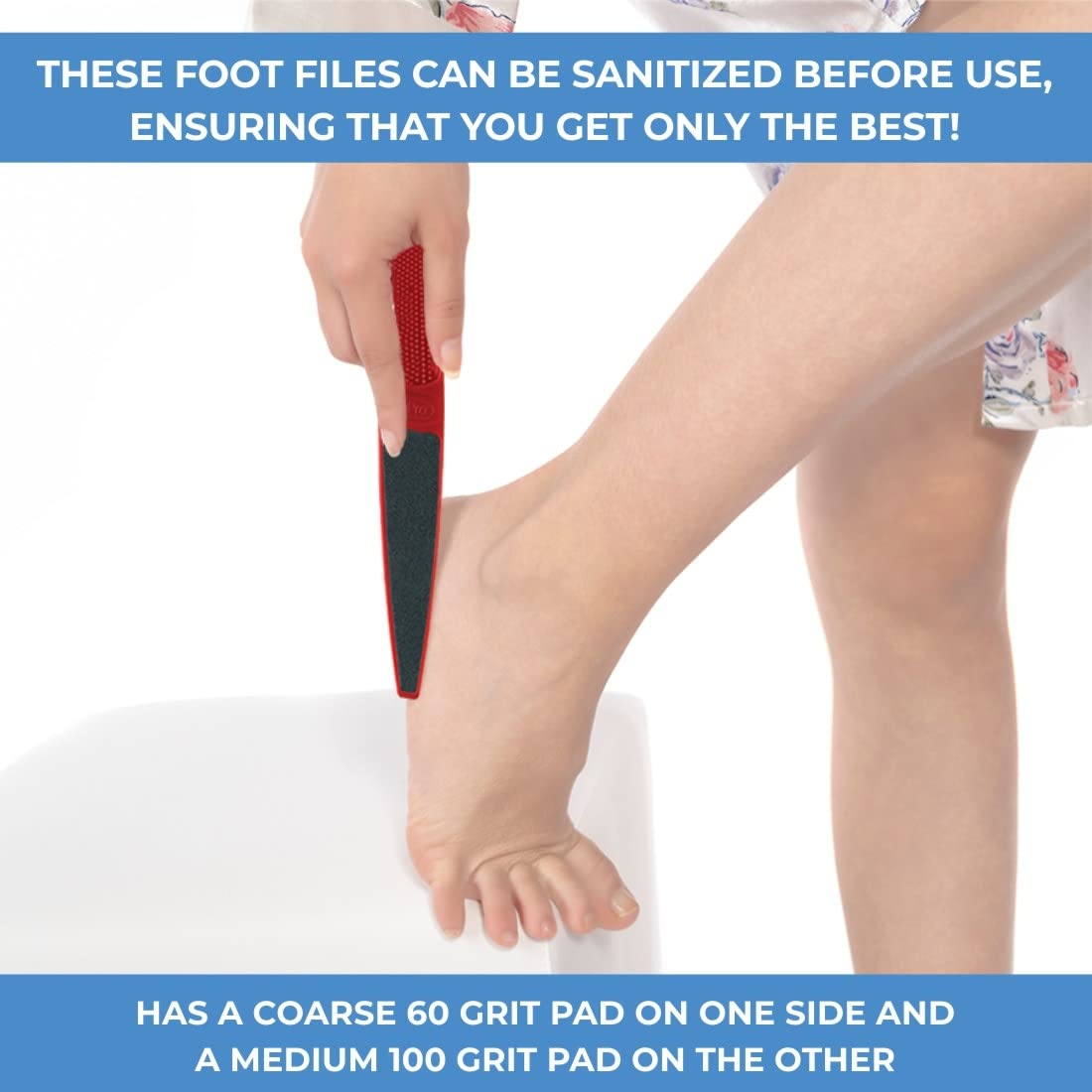 ForPro Professional Collection Red Panda Foot File, 60/100 Grit, Double-Sided Pedicure File for Feet and Heels, 10.5” L (Pack of 6) Beauty & Personal Care ForPro Professional Collection