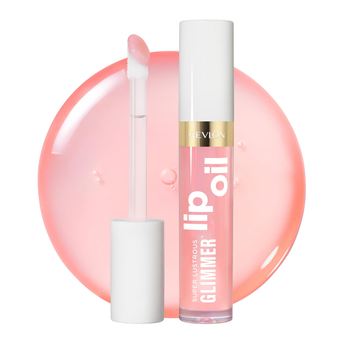 REVLON Super Lustrous Glimmer Lip Oil, Moisturizing & Tinted, Shiny Finish, Made with Plant-Based Squalane, 001 Candy Hearts, 0.13 fl oz Beauty & Personal Care REVLON