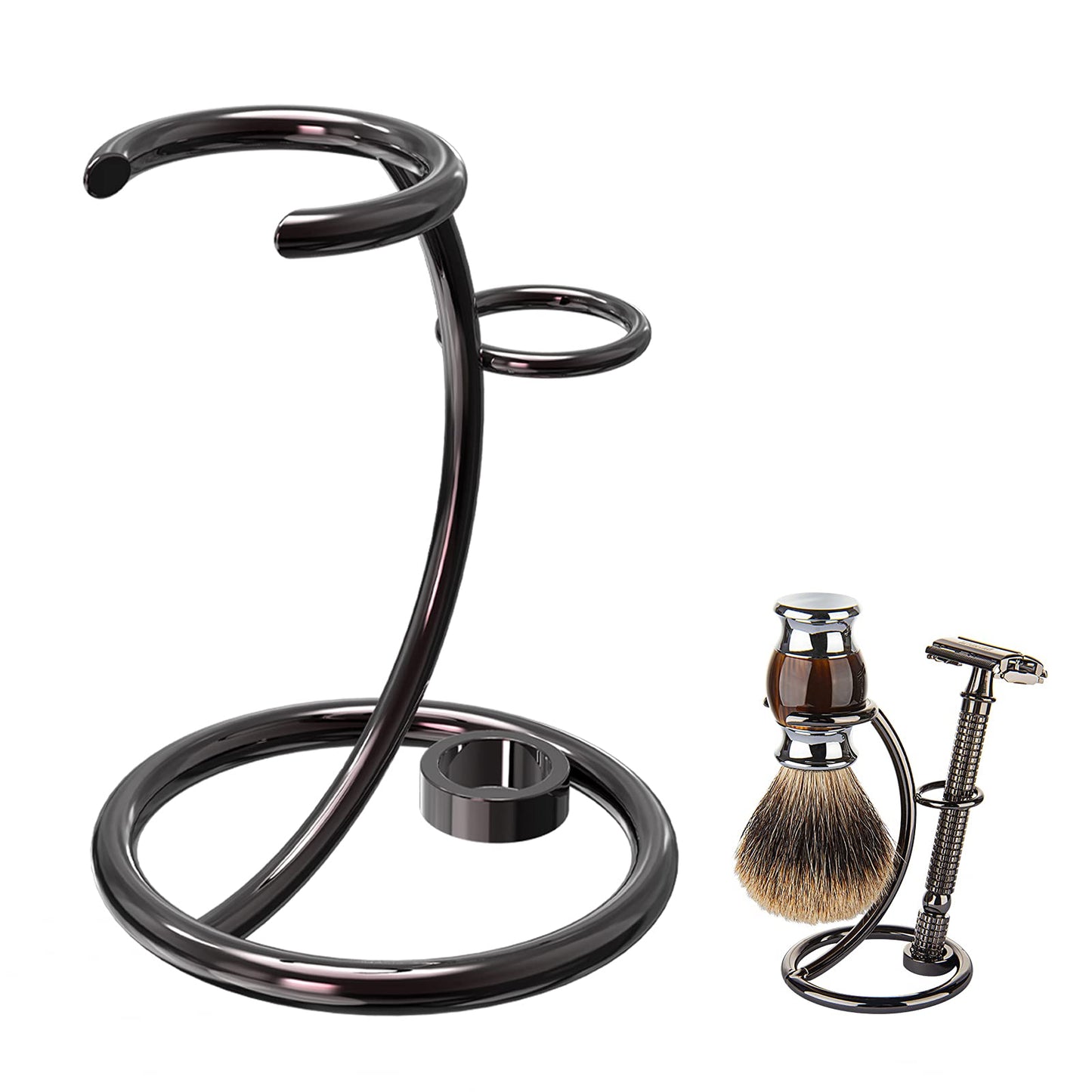 Linkidea Shower Shaving Brush Stand, Safety Razor Holder, Compatible with Vikings Blade Chieftain, Emperor Augustus Razor (Brushed Nickel) Beauty and Personal Care Linkidea