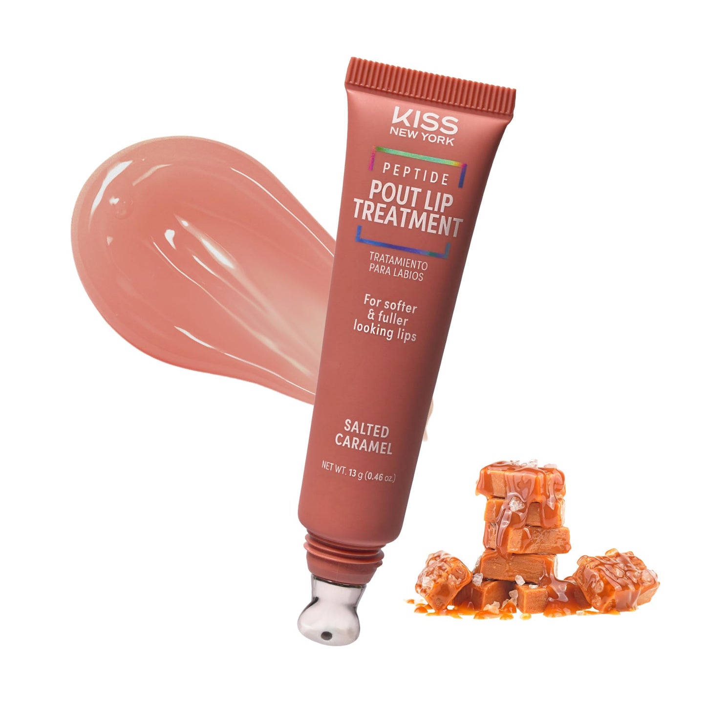 KISS NEW YORK Peptide Lip Treatment, Hydrating & Non-Sticky Tinted Plumping Balm, Shea Butter, Castor Oil & Squalane Reduces Look of Fine Lines Beauty and Personal Care Kiss