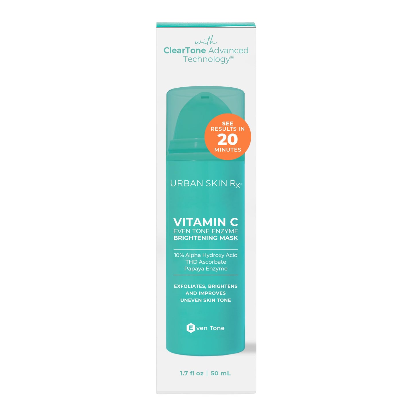 Urban Skin Rx Even Tone Smooth & Glow Enzyme Mask 1.7 oz – Exfoliates, Brightens & Evens Skin with Glycolic Acid, Lactic Acid & Vitamin C Beauty & Personal Care Urban Skin Rx