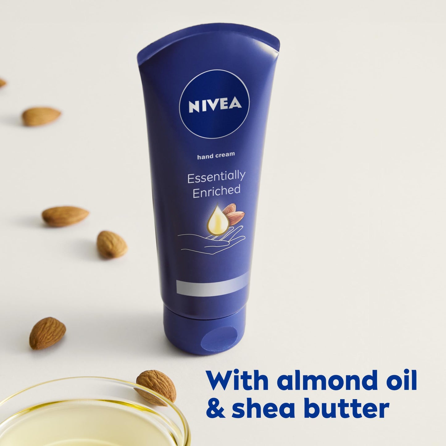 NIVEA Moisturizing Must-Haves Skin Care Set, Essentially Enriched Hand Cream with Almond Oil and Shea Butter, 2.6 Oz Tube (Pack of 2) + Moisture Lip Beauty & Personal Care Beiersdorf