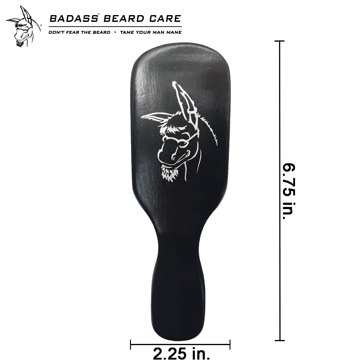 Badass Beard Care 100% Boars Hair Hardwood Frame Black Series Beard Brush For Men with Handle Beauty and Personal Care Badass Beard Care