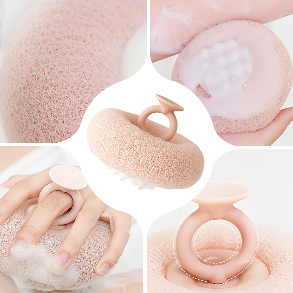 Super Soft Sunflower Suction Cup Bath Ball, 2026 Upgraded 2-in-1 Sunflower Bath Ball Exfoliating Bath Sponge Cleaning Brush, Sponge Mesh Pouf Shower Beauty and Personal Care Cecurpo