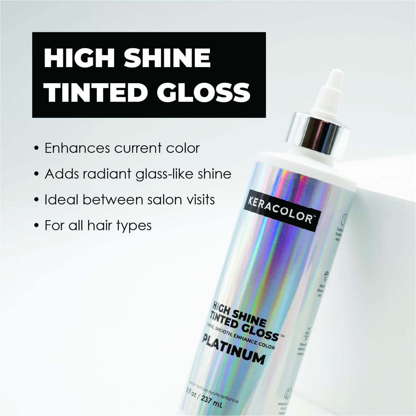Keracolor High Shine Tinted Hair Gloss, In-Shower Hair Glaze, Sheer Color-Enhancing Glossing Treatment, Platinum, 8 Fl Oz Beauty & Personal Care KERACOLOR