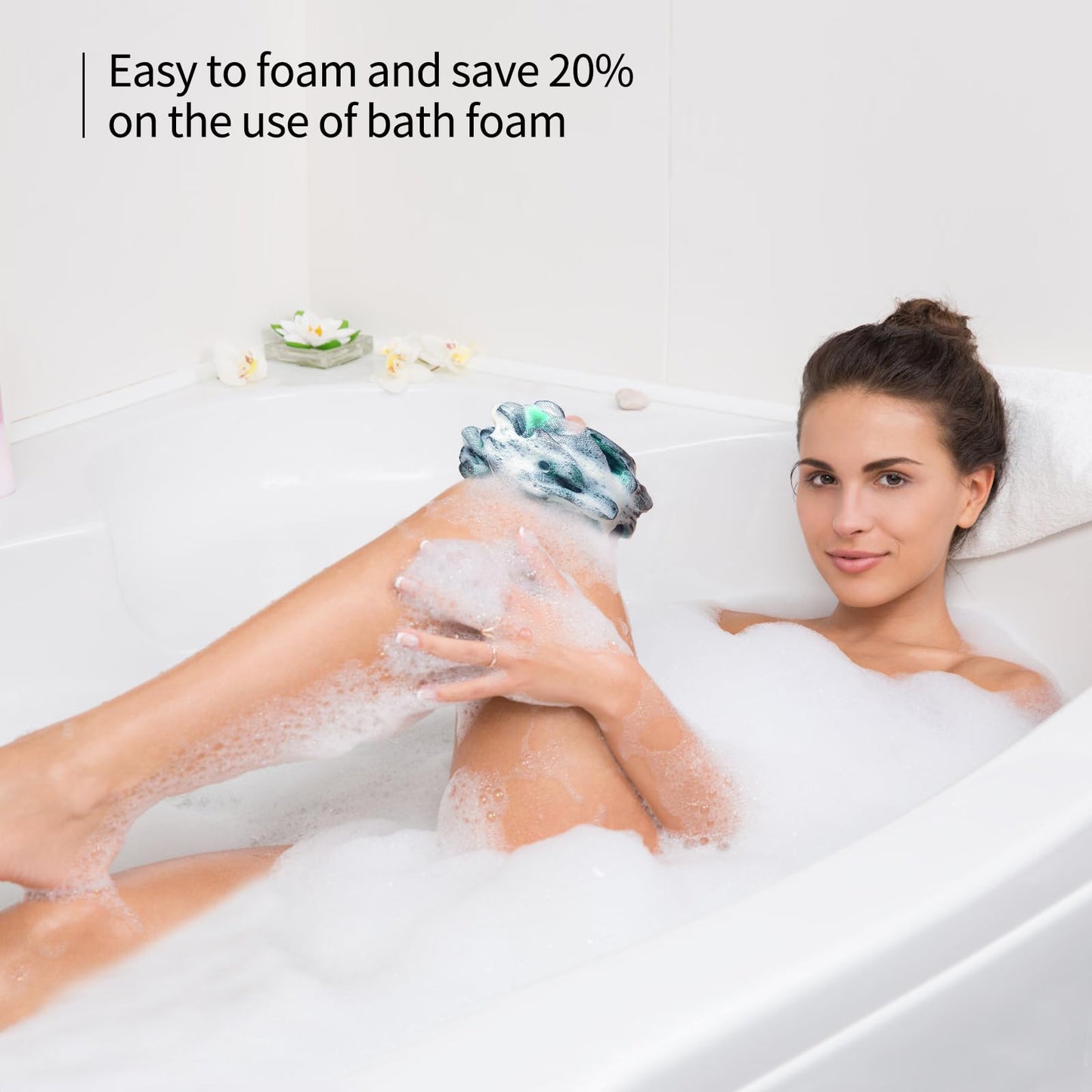 Fishent Bath Sponge Bath Loofah, Soft Mesh Pouf Shower Puffs Loofa Exfoliating Body Scrubber Shower Loofahs 4 Pack 60g Ball for Men and Women Beauty and Personal Care Fishent