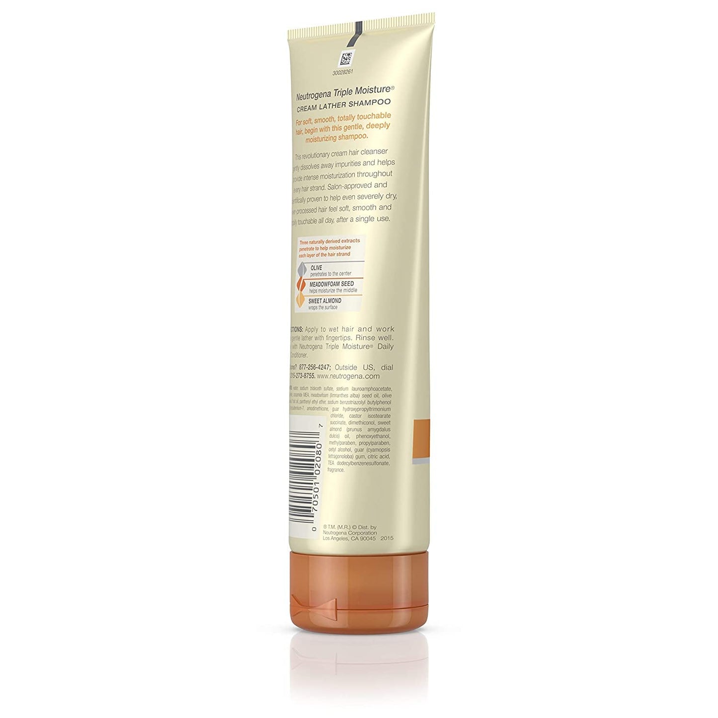 Neutrogena Triple Moisture Cream Lather Shampoo for Extra Dry Hair, Damaged & Over-Processed Hair, Hydrating with Olive, Meadowfoam & Sweet Almond Beauty & Personal Care Neutrogena