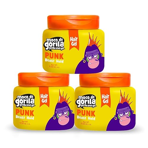 Moco de Gorila Punk, Hair Styling Gel, Gives your Hairstyle a Long-Lasting Effect, Reactivate with Water, High Fixation, 3-Pack of 9.52 Oz Each, 3 Beauty & Personal Care Moco de Gorila
