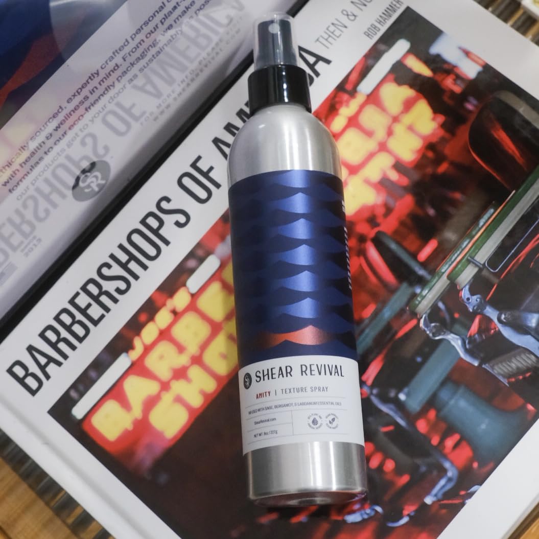 Shear Revival Amity Texture Spray for Men & Women - Vegan, Light Hold, Matte Finish for All Hair Types, Sage, Bergamot, and Labdanum Scent with Sea Beauty & Personal Care Shear Revival