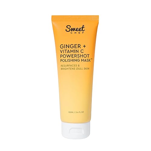 Sweet Chef Ginger + Vitamin C Powershot Polishing Mask - Brightening Face Mask for Dark Spots & Uneven Skin Tone + Maca, Rice Powders & AHA Face Beauty & Personal Care Sweet Chef