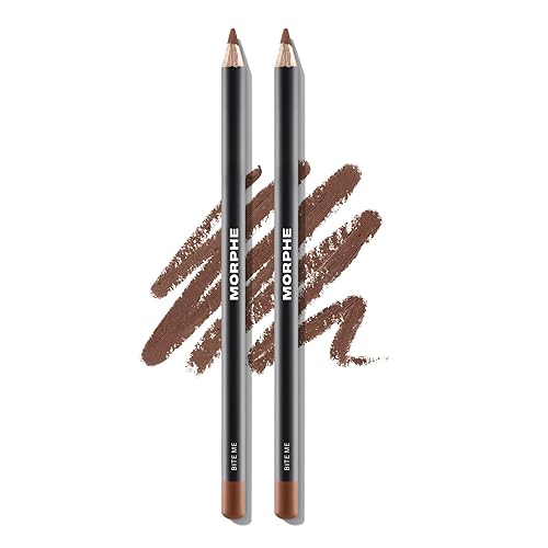 Morphe Color Pencil Bundle - Cream Lip Liner Pencil with a Zero-Tugging Formula - Effortlessly Lines, Defines & Shapes Lips - Bite Me (2 Count) Beauty & Personal Care MORPHE