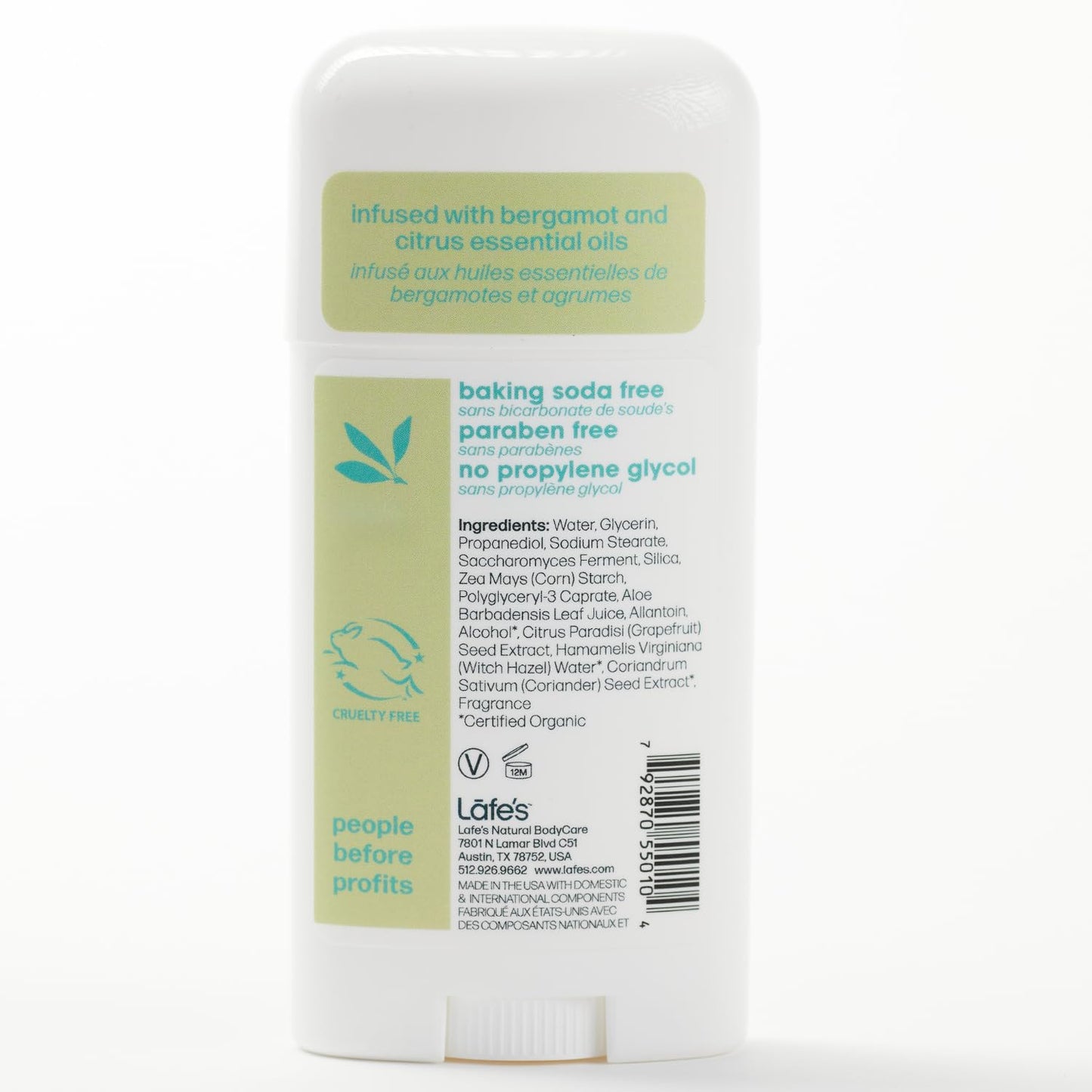 Lafe's Natural Bodycare Twist Stick Deodorants Active Twist Stick 2.5 OZ (Pack Beauty and Personal Care Lafe's