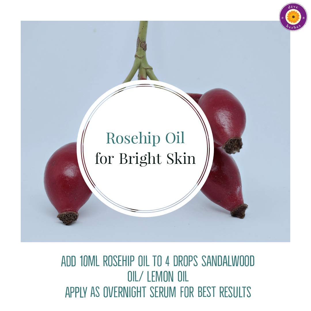 dève herbes Pure Rosehip Oil (Rosa rubiginosa) Cold Pressed 100ml (3.38oz) Beauty and Personal Care dève herbes