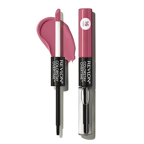 Revlon Liquid Lipstick with Clear Lip Gloss, ColorStay Overtime Lipcolor, Stocking Stuffer for Women, 220 Unlimited Mulberry, 0.07 fl oz Beauty & Personal Care REVLON