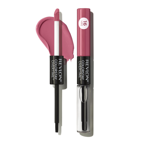 Revlon Liquid Lipstick with Clear Lip Gloss, ColorStay Overtime Lipcolor, Stocking Stuffer for Women, 220 Unlimited Mulberry, 0.07 fl oz Beauty & Personal Care REVLON